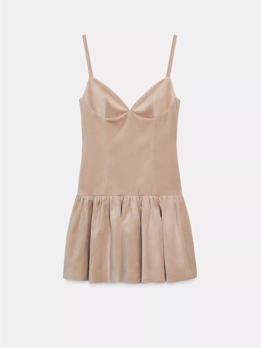 Zara Blush Pink Sweetheart Neck Mini Dress - Picture 3 of 8